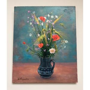 Painting Still Life Flowers André Vignoles