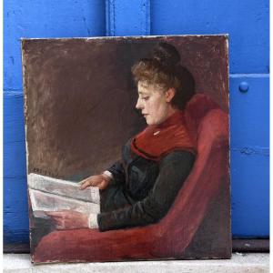 Picture Of A Young Woman Reading