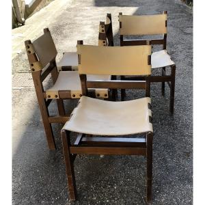 Set Of Four Brutalist Chairs