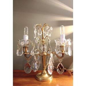 Pair Of Girandoles 2 Brass Lights