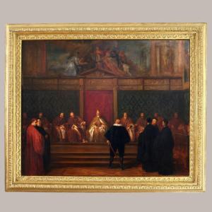 Doge Marino Grimani Receives The Spanish Ambassador. Joseph-nicolas Robert-fleury (1797-1890)