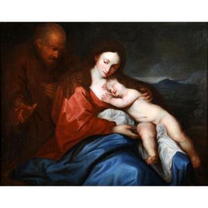 Antoon Van Dyck (1599-1641) Workshop. The Rest Of The Holy Family In Egypt Circa 1640