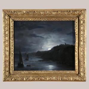 Théodore Gudin (1802-1880) Attributed. Night Seascape 1870/1880