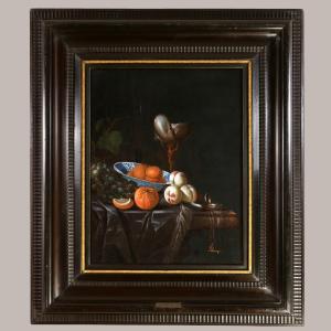 Huybert Van Westhoven (1642-1712) Signed. Still Life With Fruit And Precious Objects 