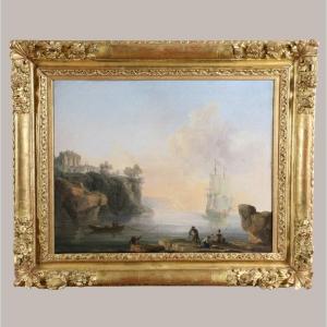 Italian School Circa 1780 Lively Seascape Attributed To Francesco Fidanza (1747-1819)