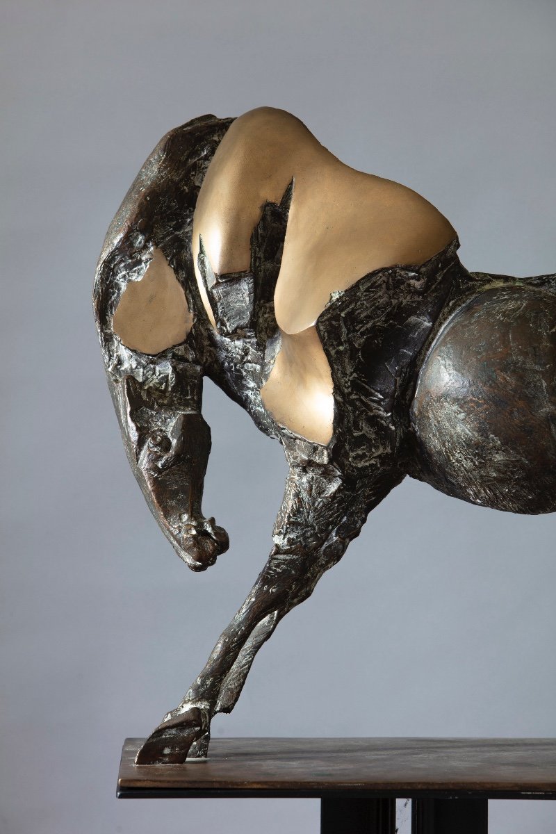Cavallo in bronzo di Nag Arnoldi (Locarno 1928 - Lugano 2017).-photo-2