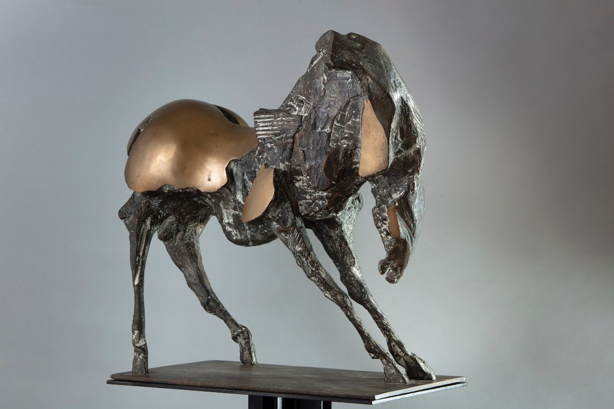 Cavallo in bronzo di Nag Arnoldi (Locarno 1928 - Lugano 2017).-photo-1