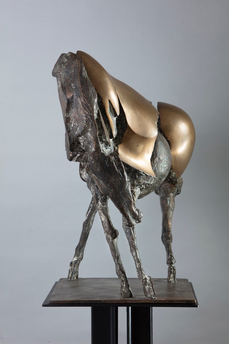 Cavallo in bronzo di Nag Arnoldi (Locarno 1928 - Lugano 2017).-photo-2