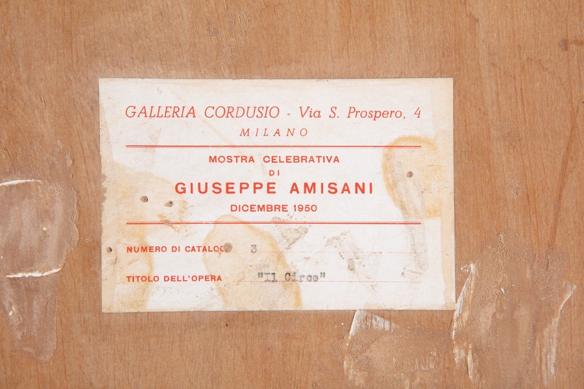 Grande dipinto ad olio su tavola di Giuseppe Amisani (Mede 1881 - Portofino 1941)-photo-4