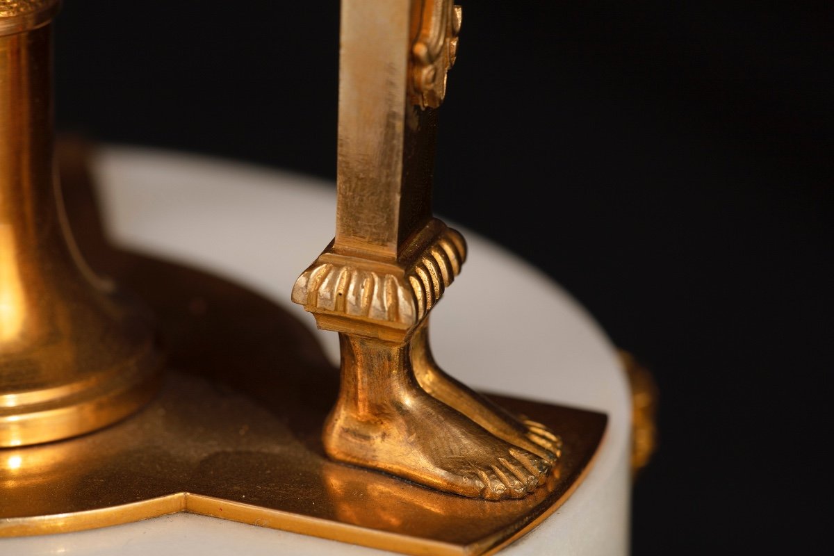 Coppia di atheniennes con bronzi dorati e cesellati -photo-1
