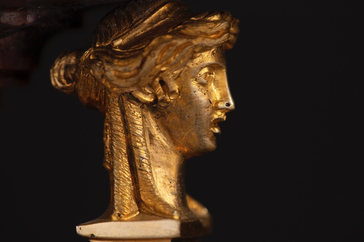 Coppia di atheniennes con bronzi dorati e cesellati -photo-2