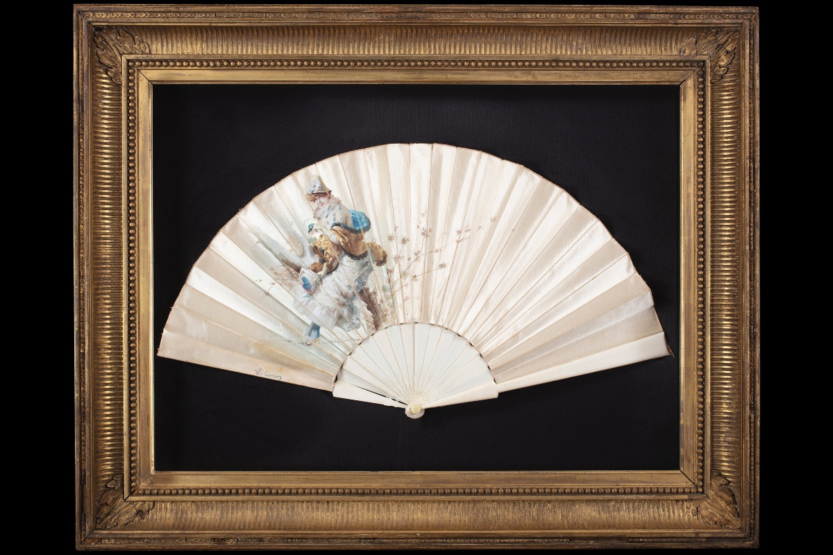 Ventaglio dipinto di Vittorio Matteo Corcos (Livorno 1859- Firenze 1933)