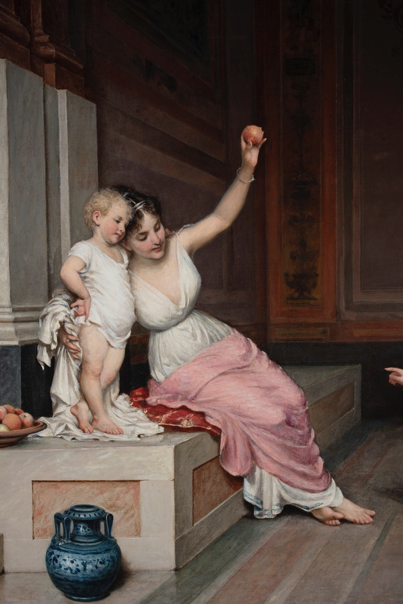 Dipinto di Egisto Sarri (Figline Valdarno 1837 – Firenze 1901) , “Primi Passi”-photo-1