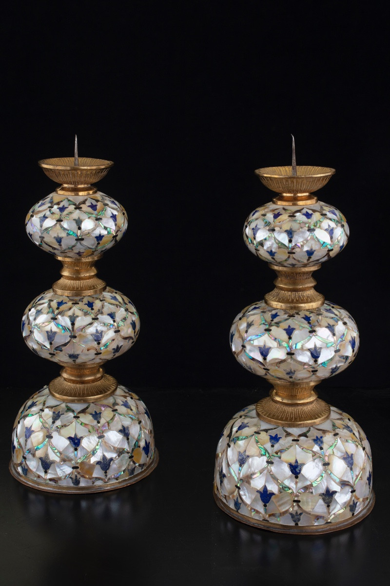 Candelabri in madreperla