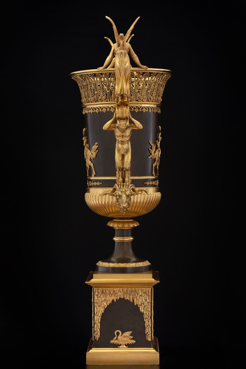 Importante vaso in bronzo, metà XIX secolo-photo-2