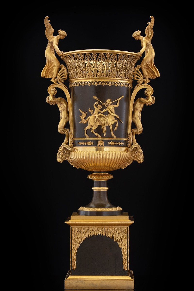 Importante vaso in bronzo, metà XIX secolo-photo-3