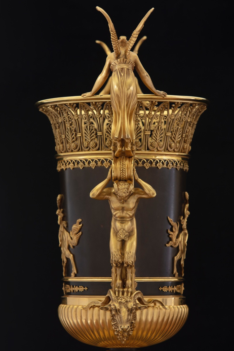 Importante vaso in bronzo, metà XIX secolo-photo-5