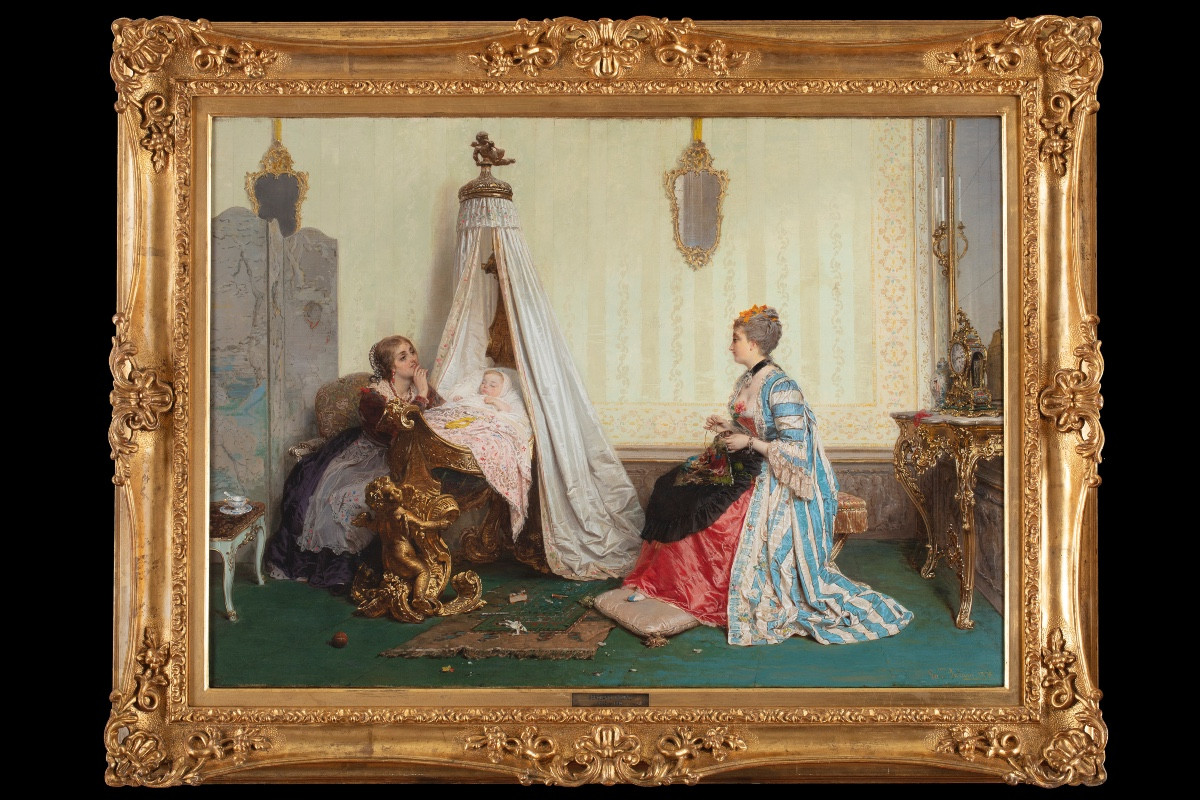 Gerolamo Induno (Milano 1825 – 1890), “Gioie Materne”, 1870