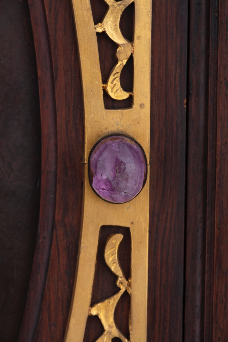 Émile Guillemin (1841-1907), “Profilo di donna orientale in bronzo con patina e smalti”-photo-3