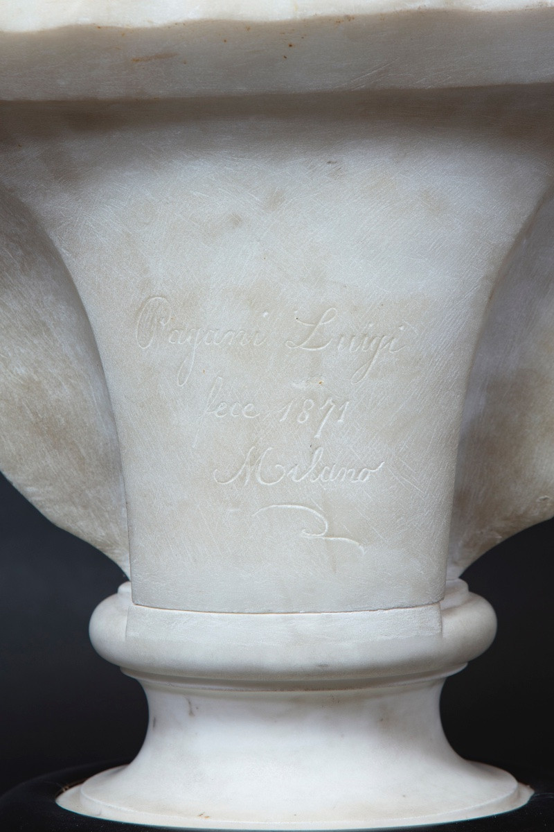 Scultura di Luigi Pagani (Bergamo 1839-Milano 1905), "La toilette della maschera"-photo-4