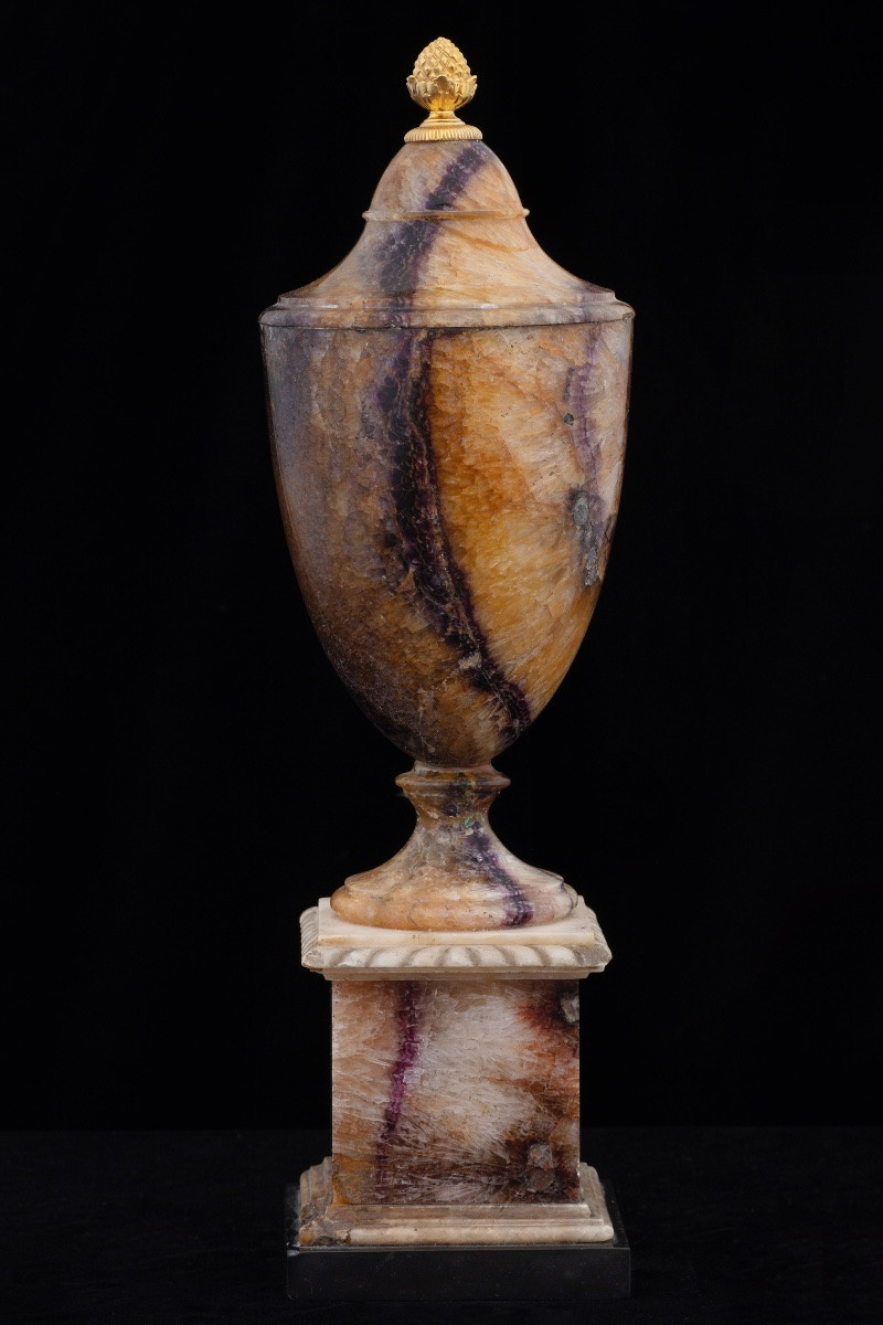 Collezione di quattro vasi in Blue John, inizio del XIX secolo.-photo-3