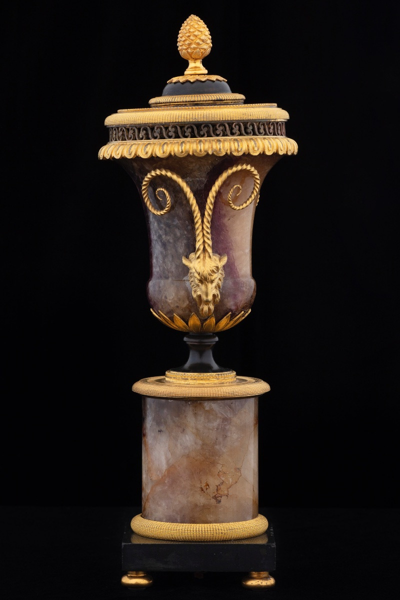 Collezione di quattro vasi in Blue John, inizio del XIX secolo.-photo-5