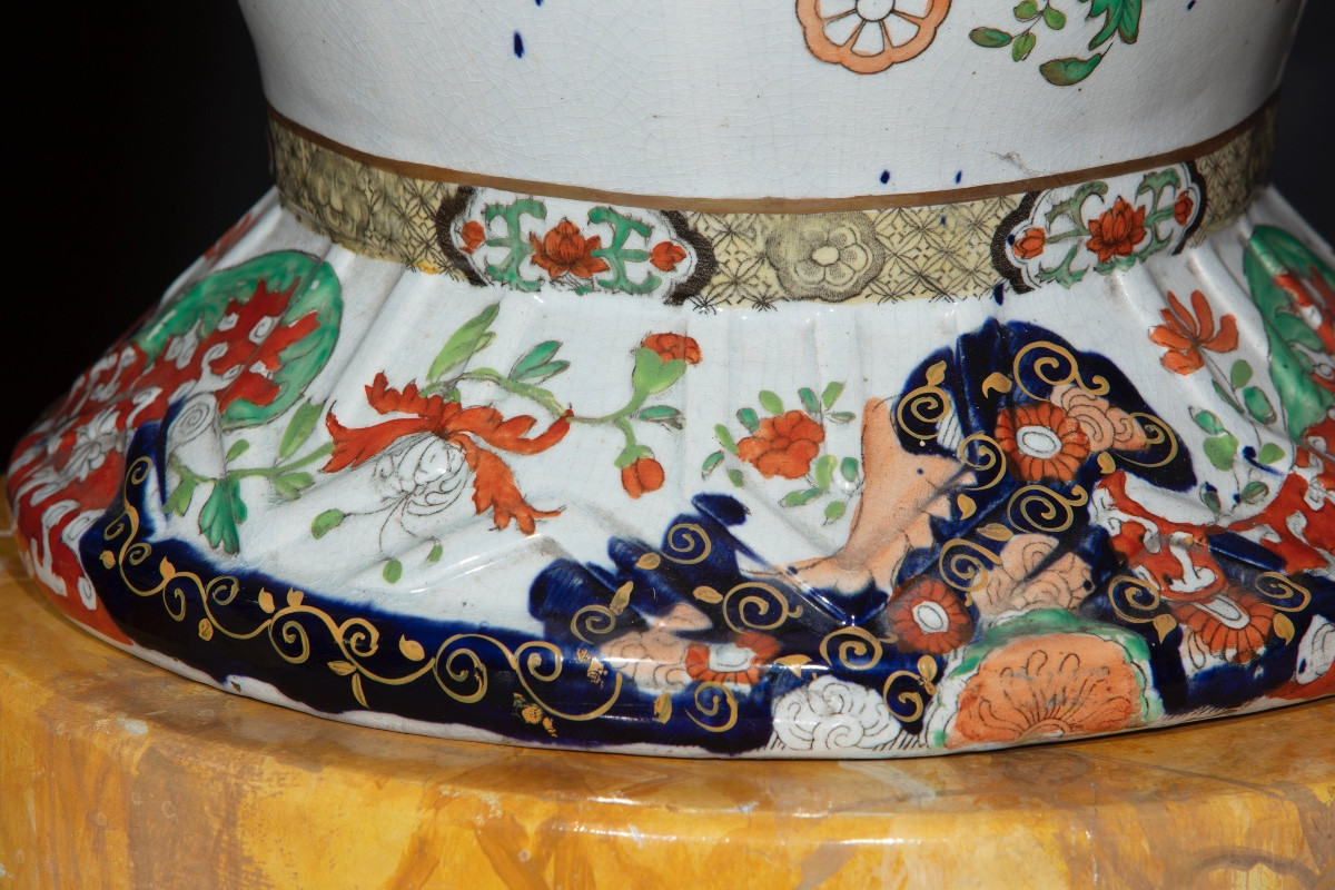 Coppia di grandi vasi Samson in porcellana policroma-photo-3