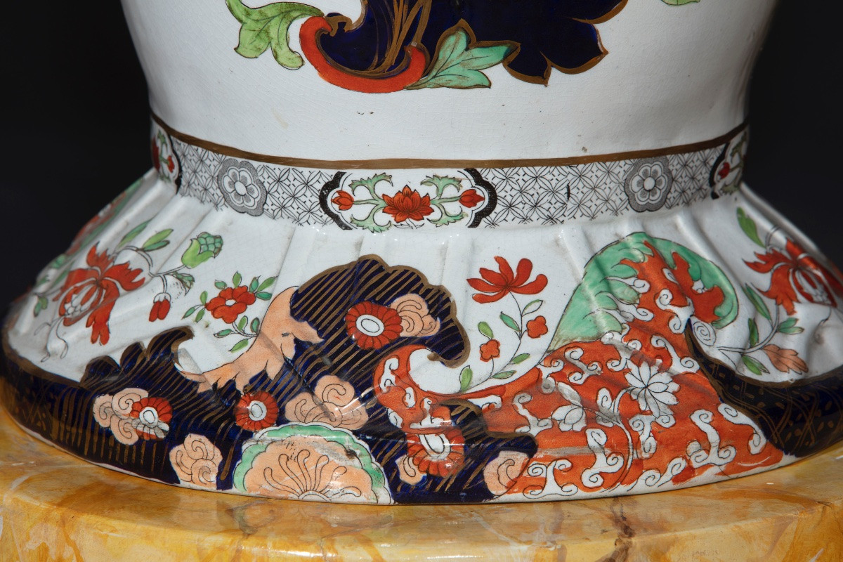 Coppia di grandi vasi Samson in porcellana policroma-photo-4