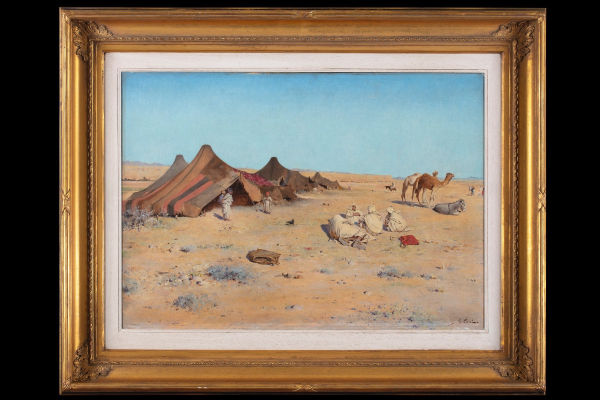 Gustave Nicolas Pinel (1842-1896), "Sosta nel deserto"
