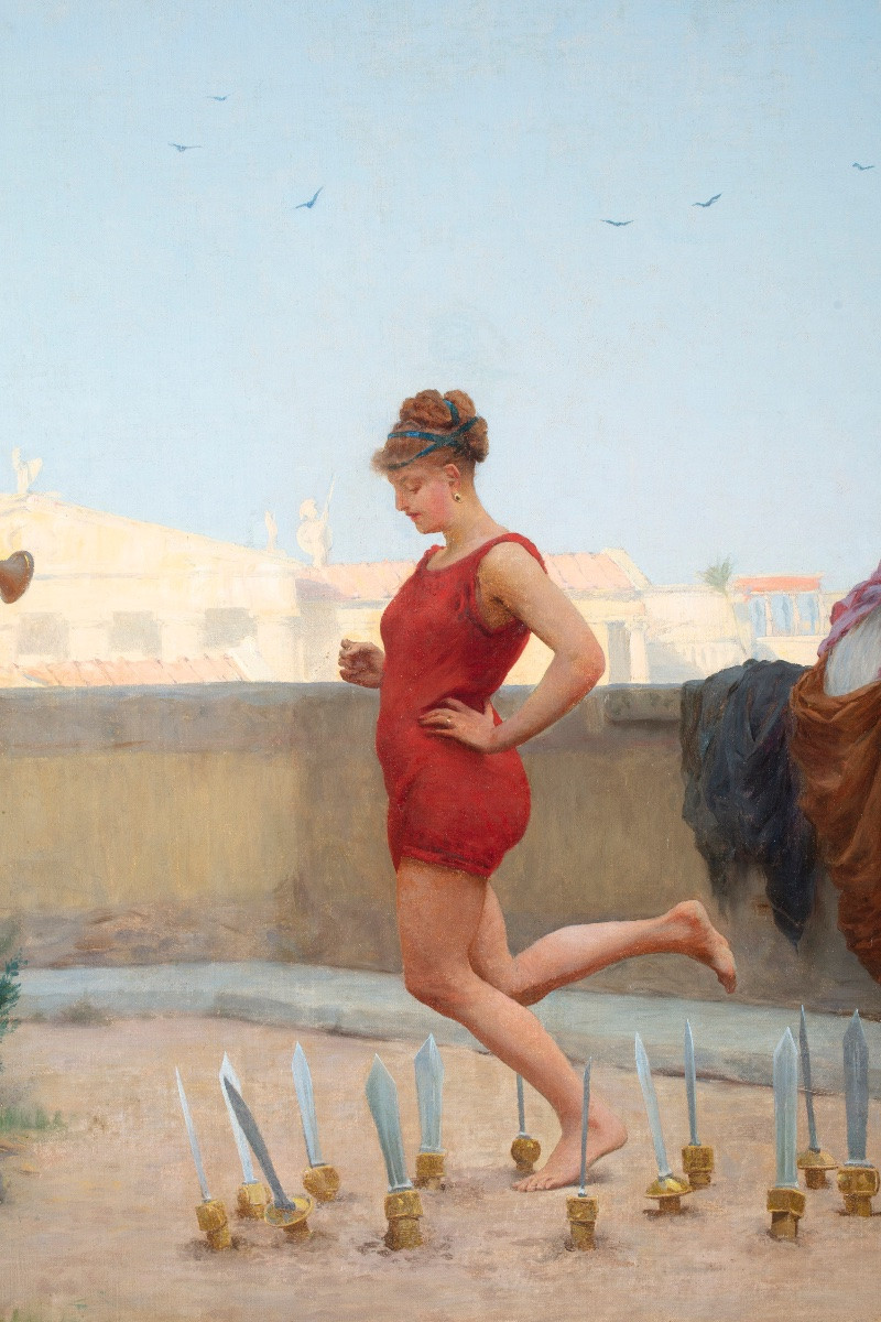 Dipinto di Giovanni Muzzioli (Modena 1854-1894), "La danza delle spade"-photo-3