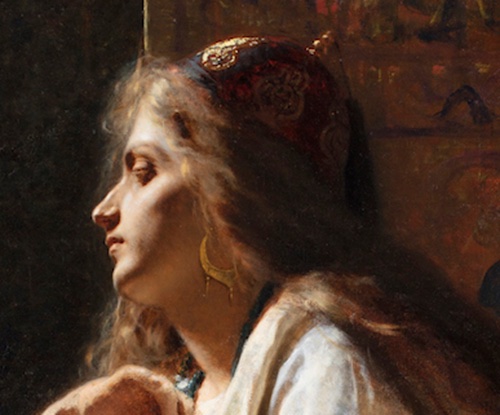 Scuola Italiana, "Donna circassa" (attr. a Pietro Morgari, Torino, 1852 – Londra, 1885)-photo-2