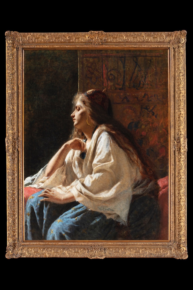 Scuola Italiana, "Donna circassa" (attr. a Pietro Morgari, Torino, 1852 – Londra, 1885)