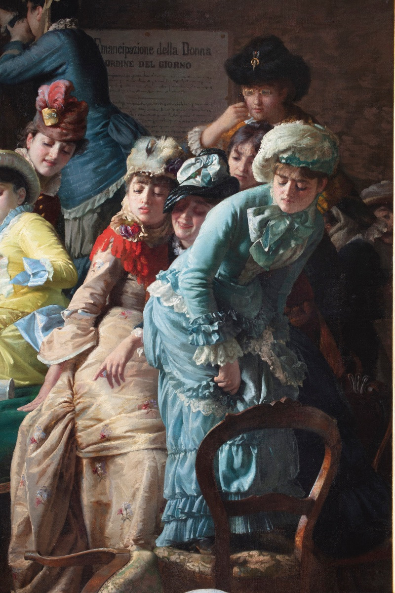 Dipinto di Pietro Saporetti (1832-1893), "Emancipazione della donna"-photo-2