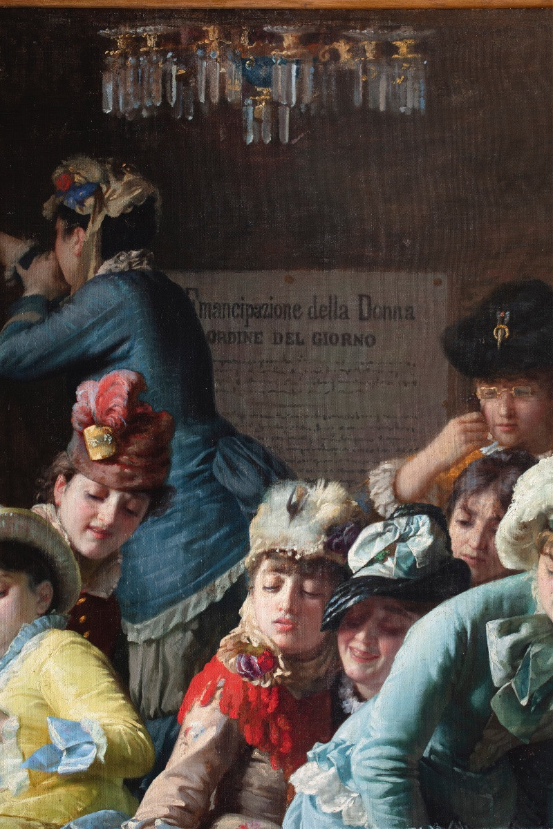 Dipinto di Pietro Saporetti (1832-1893), "Emancipazione della donna"-photo-1