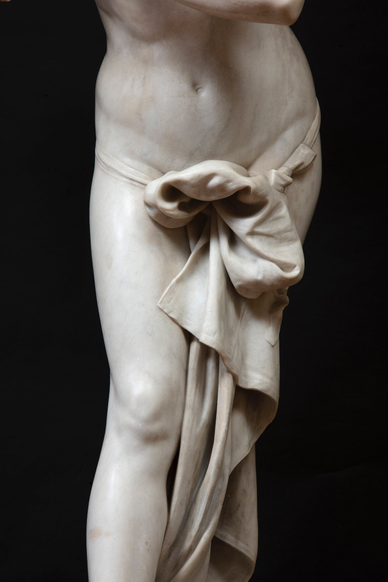 Scultura di Arnaldo Fazzi (1855-1944), “Fanciulla che gioca con le onde”-photo-2