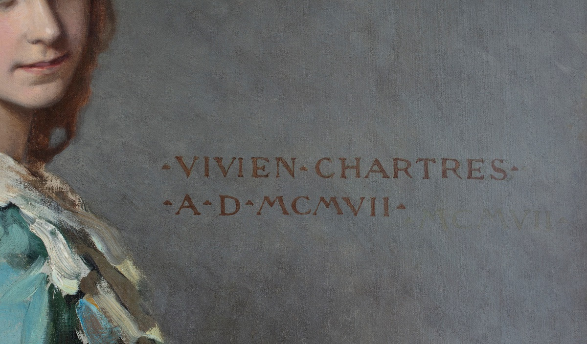 Vittorio Matteo Corcos (Livorno 1859 – 1933), “Ritratto di Vivien Chartres con il suo violino”-photo-2