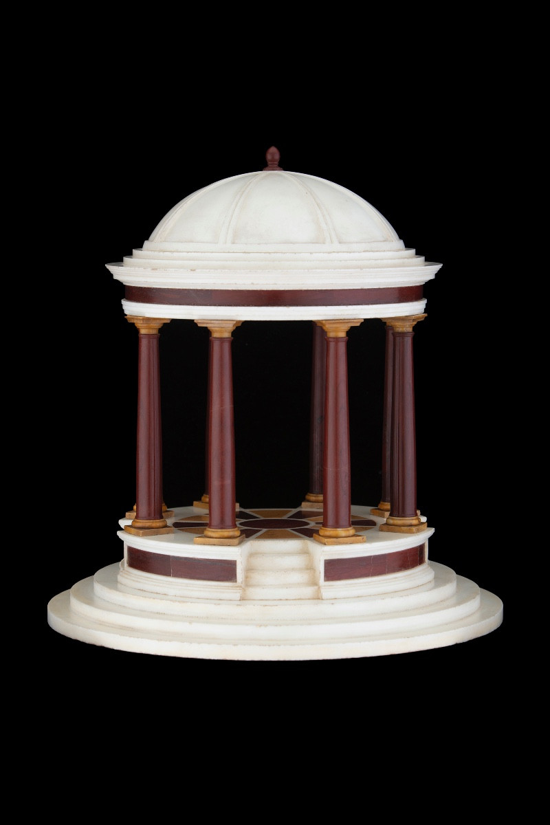Tempietto neoclassico in pregiati marmi colorati, seconda metà del XIX secolo