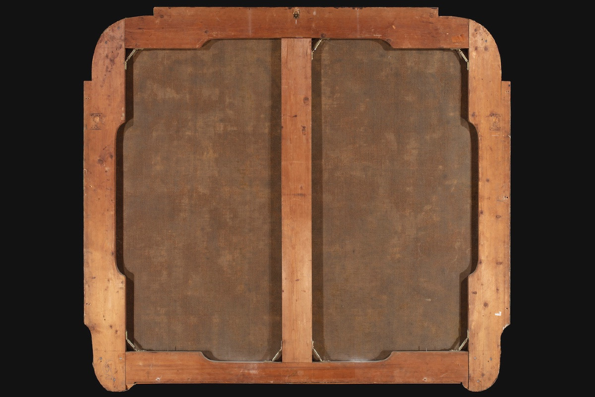 Scuola veneta, Coppia di dipinti olio su tela mistilinea, seconda metà del XVIII secolo. -photo-1