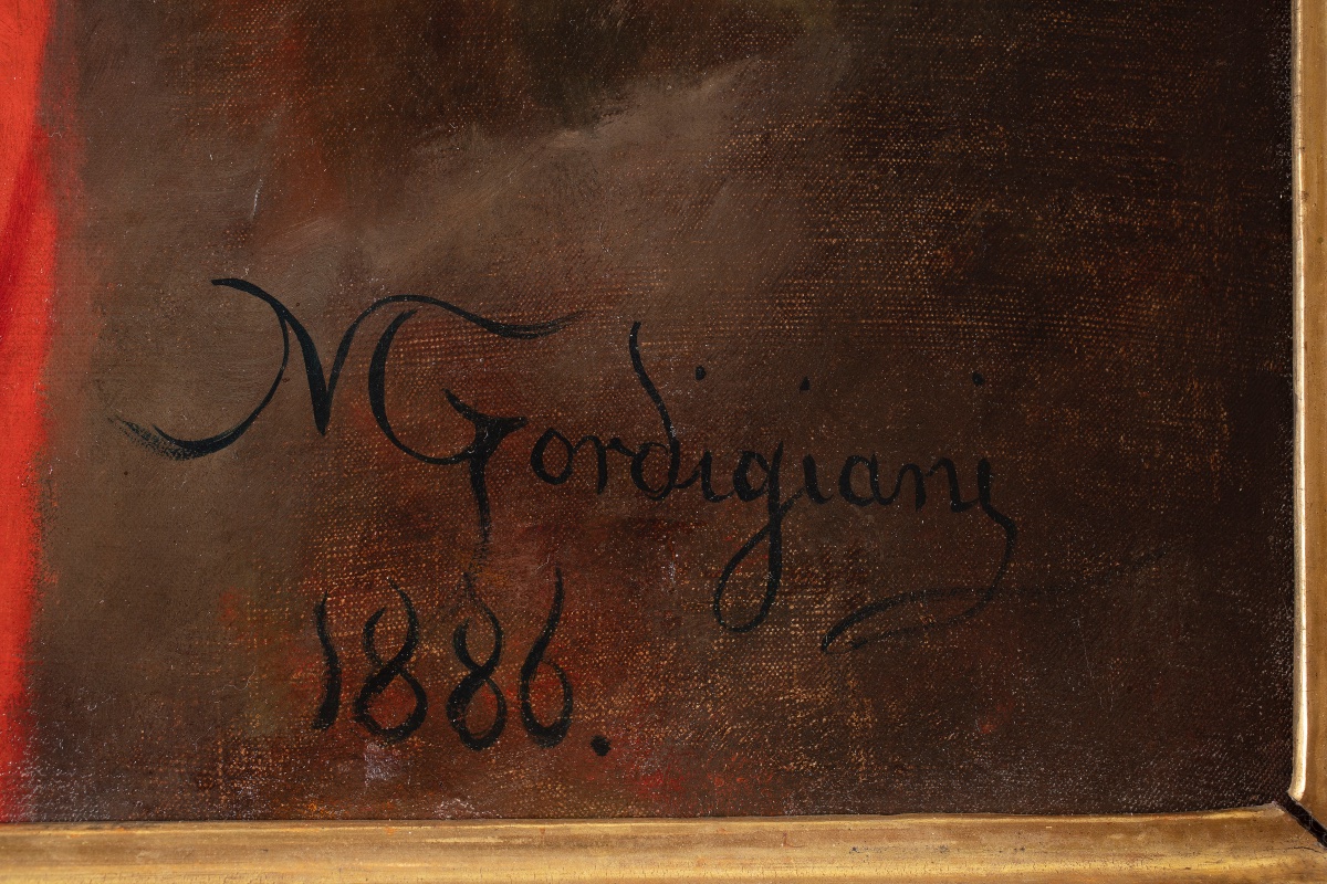 Michele Gordigiani (Firenze 1835-1909), Giovane fanciulla pompeiana, 1886-photo-2