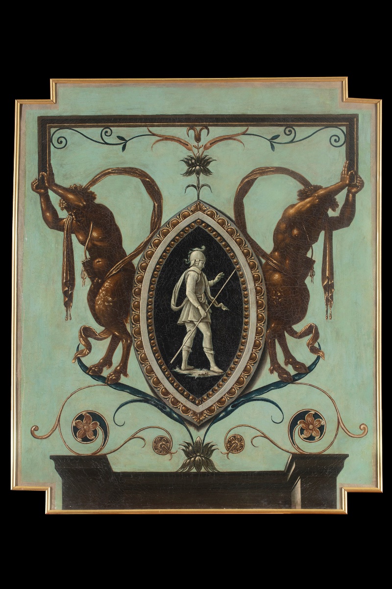 Quattro pannelli decorati da grottesche, Manifattura piemontese, prima metà XVII secolo-photo-1