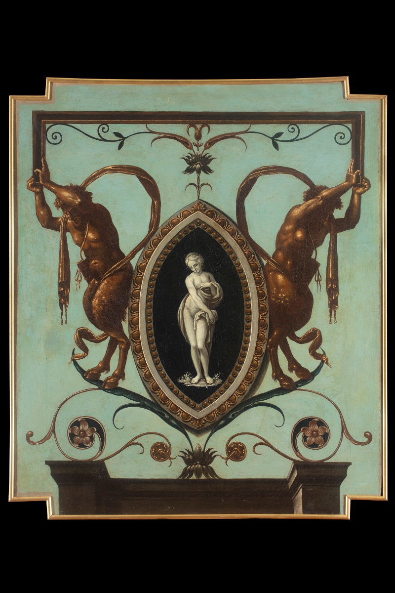 Quattro pannelli decorati da grottesche, Manifattura piemontese, prima metà XVII secolo-photo-3