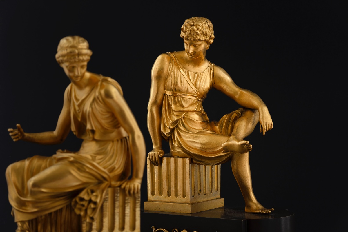 Due figure in bronzo di epoca Impero-photo-2