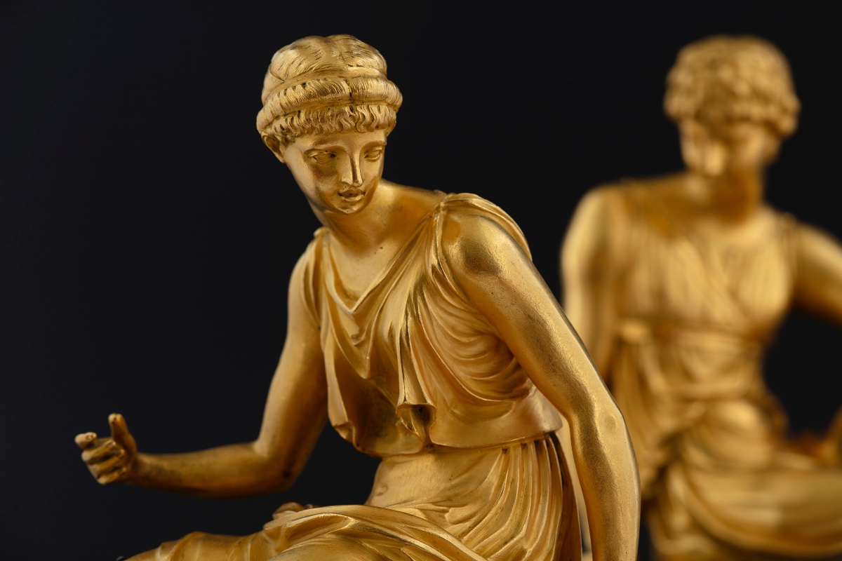 Due figure in bronzo di epoca Impero-photo-3