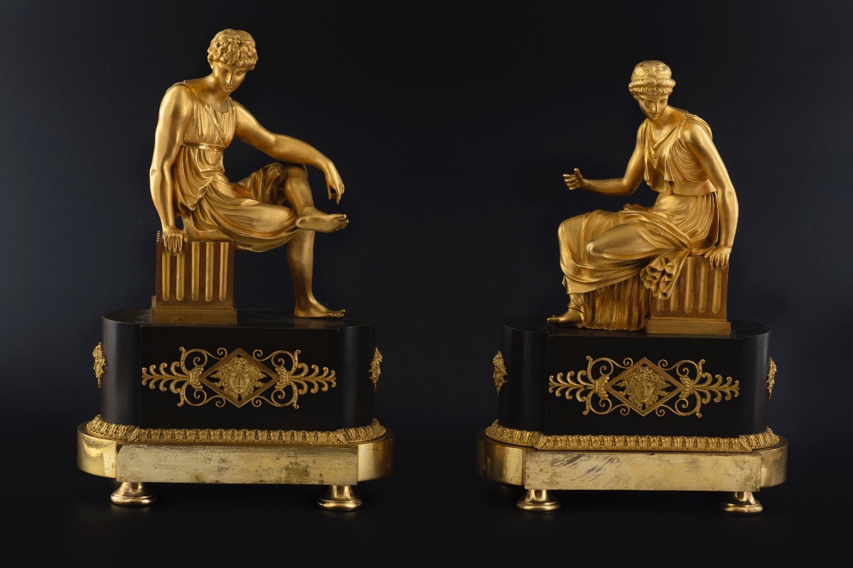 Due figure in bronzo di epoca Impero-photo-1