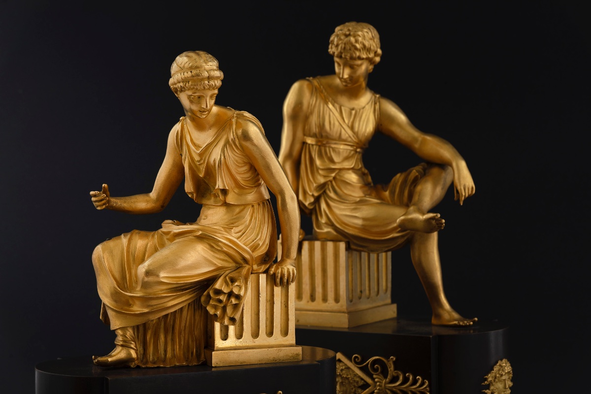 Due figure in bronzo di epoca Impero