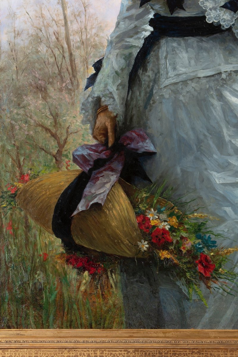 Peinture à l'huile sur toile de Pietro Vaini (Rome 1847 - New York 1875)-photo-2