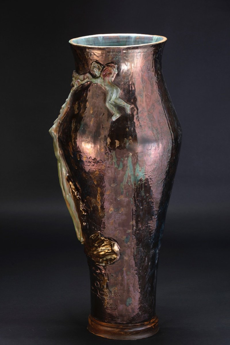 Vase En Céramique Décoré Dans Les Années 50 Par Federico Quatrini-photo-2
