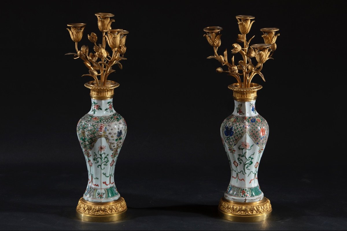 Paire De Vases De Famille Vert Chinois-photo-1
