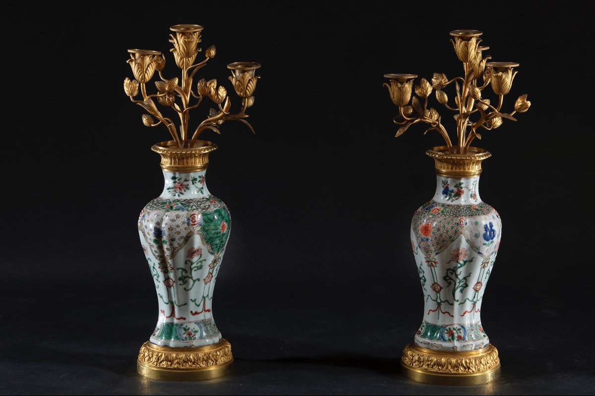 Paire De Vases De Famille Vert Chinois