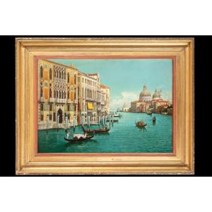 Dipinto olio su tela raffigurante veduta di Venezia